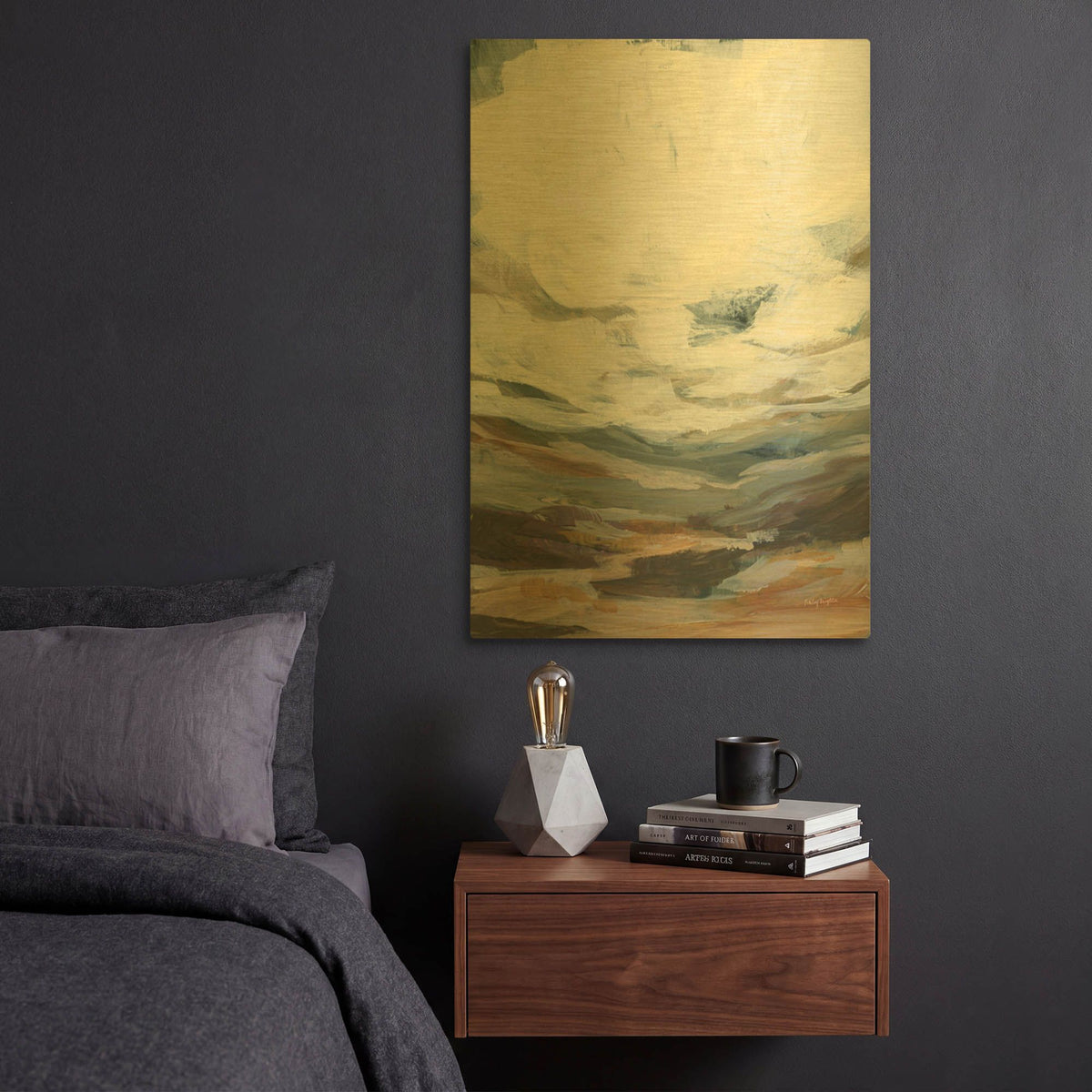 'Timber Thicket 1' By Haley Knighten Gold Metal Wall Art
