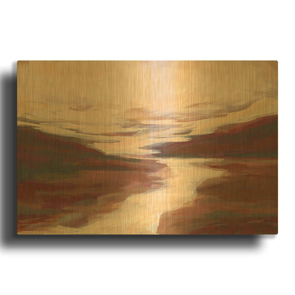 'Crimson Creek' By Haley Knighten Gold Metal Wall Art