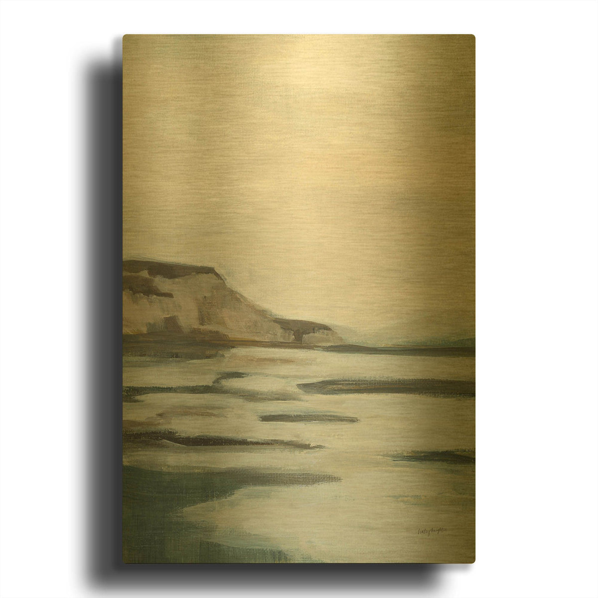 'Cliff View' By Haley Knighten Gold Metal Wall Art