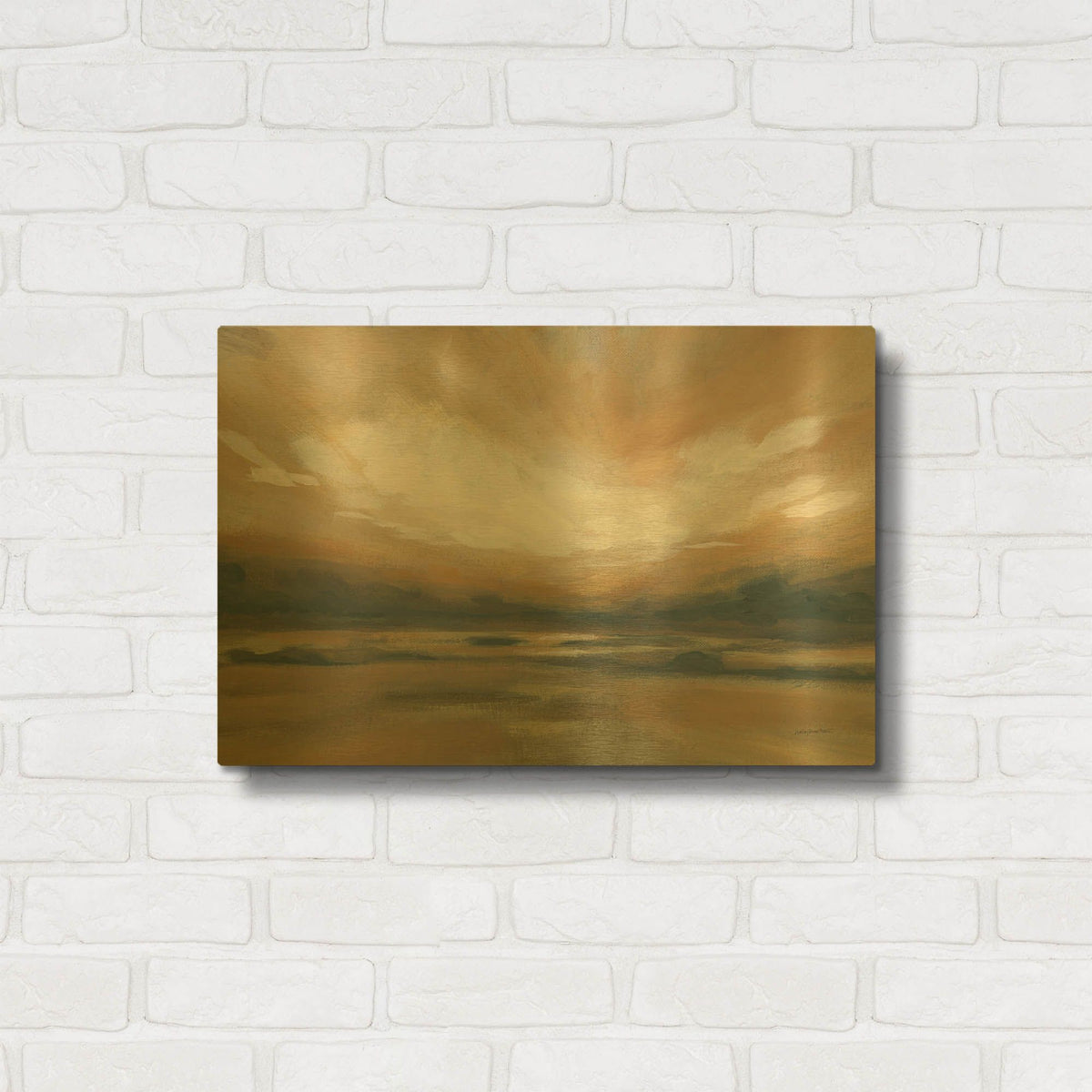 'Auburn Falls Blue' By Haley Knighten Gold Metal Wall Art