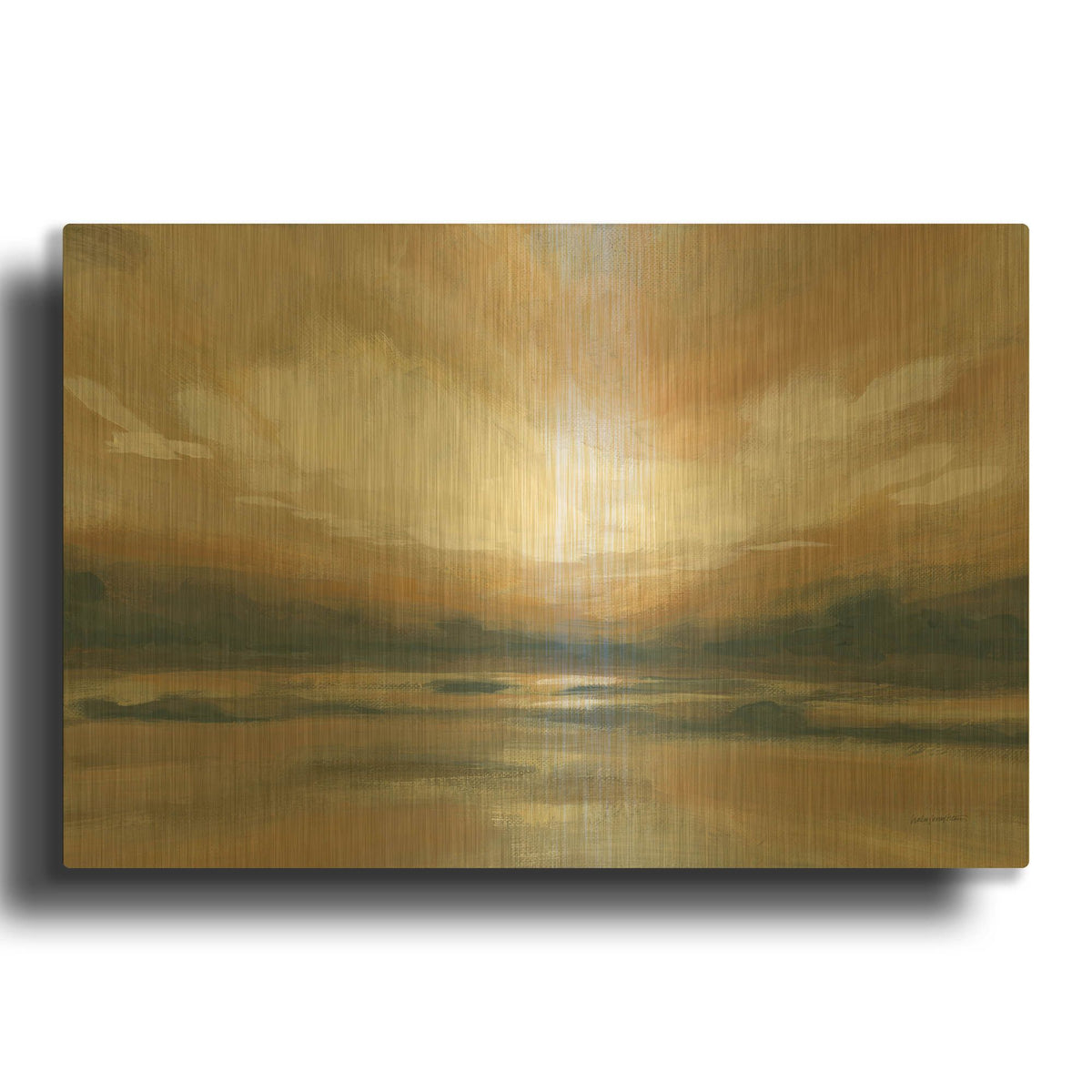 'Auburn Falls Blue' By Haley Knighten Gold Metal Wall Art