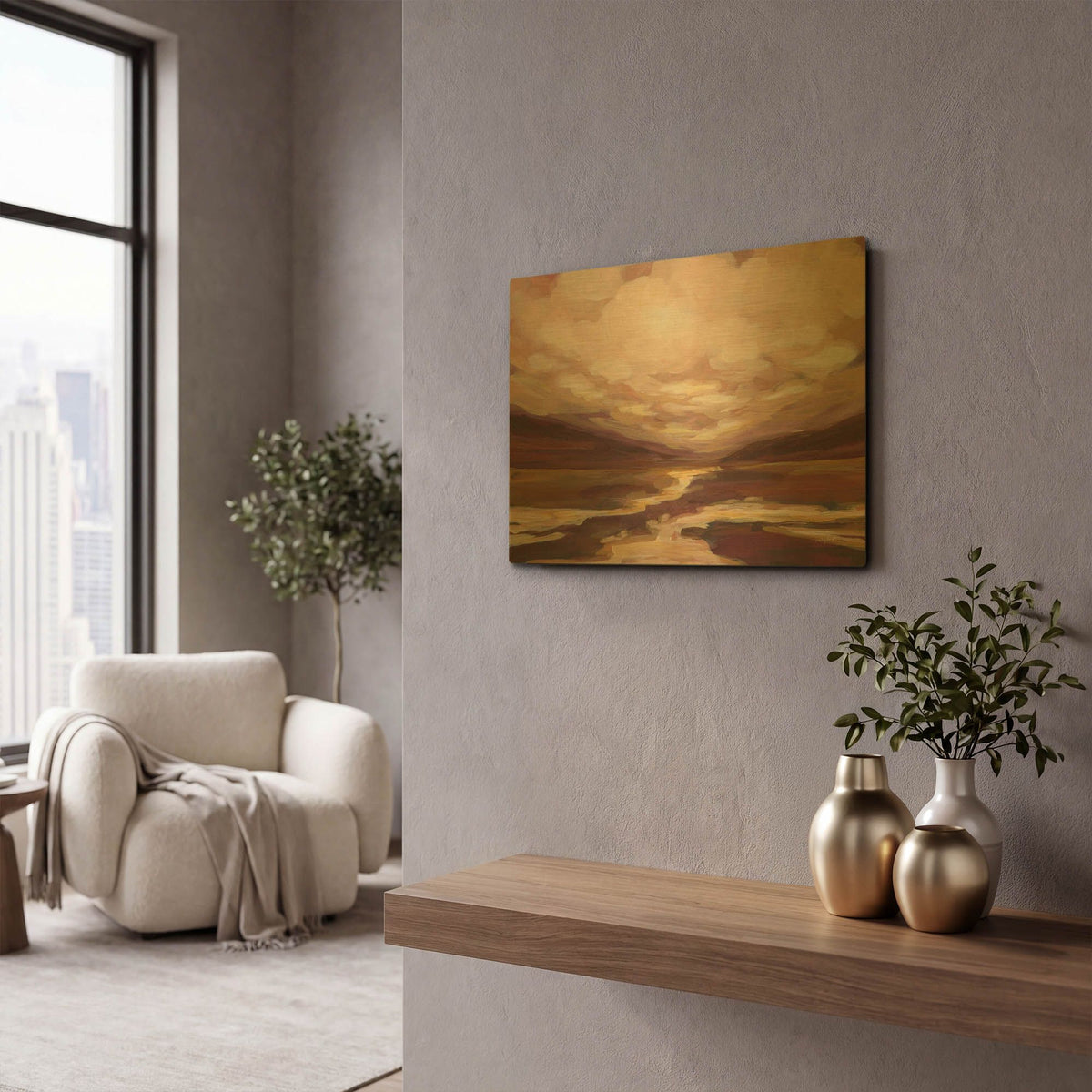 'Henna Hollow' By Haley Knighten Gold Metal Wall Art