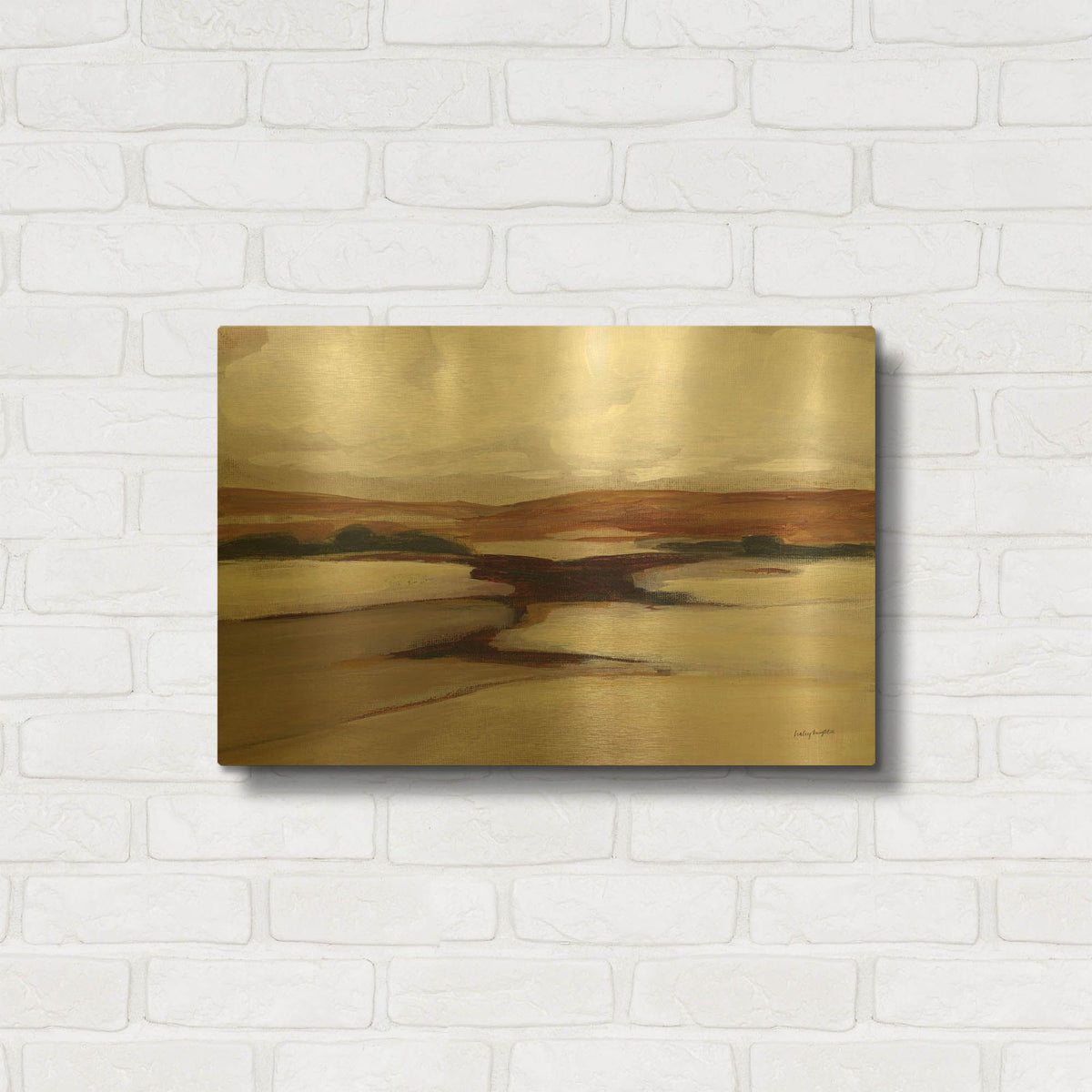 'Cranberry Flats' By Haley Knighten Gold Metal Wall Art