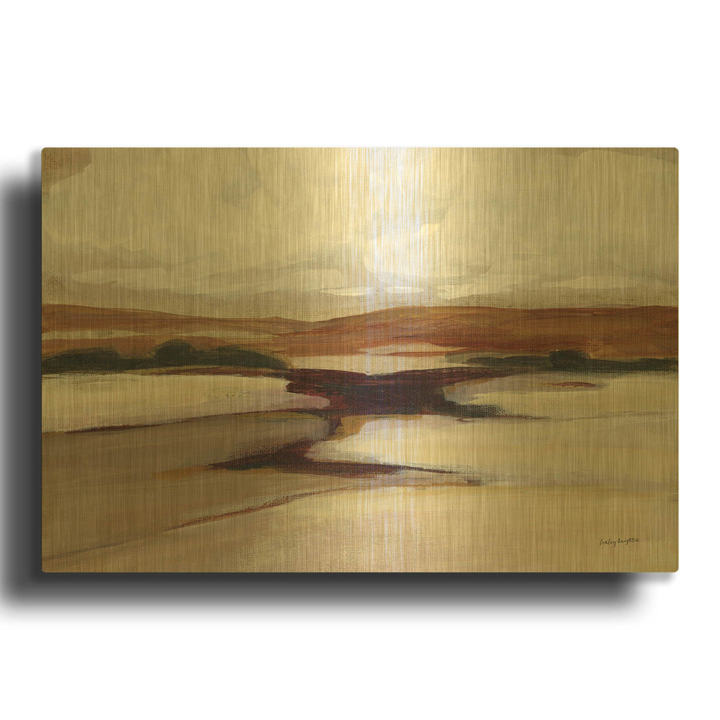 'Cranberry Flats' By Haley Knighten Gold Metal Wall Art