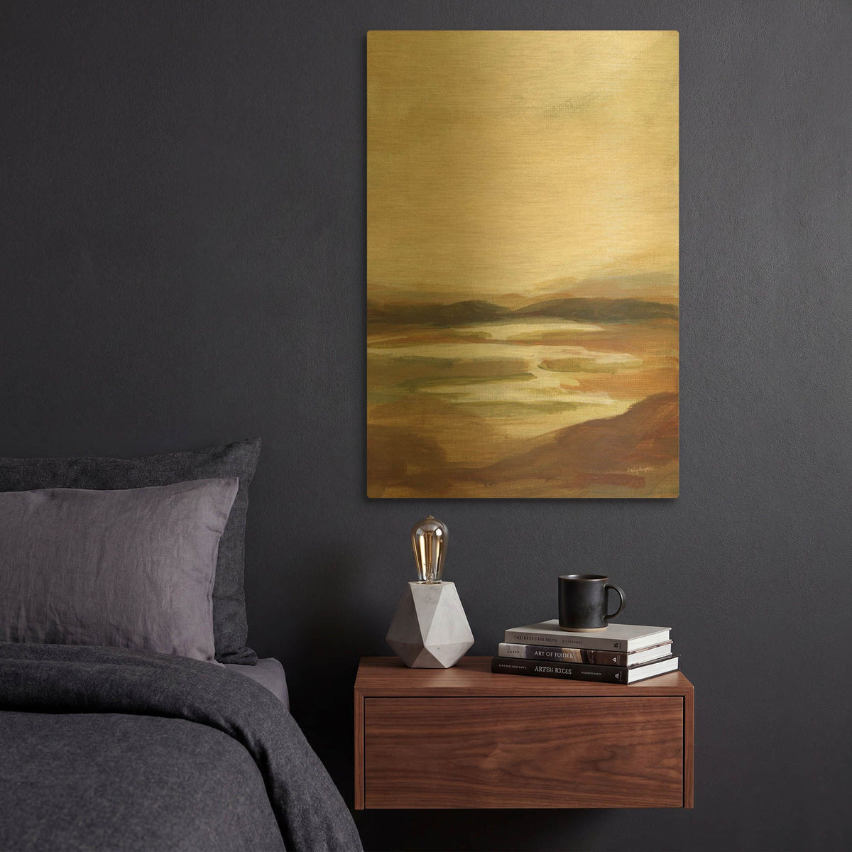 'Chestnut Springs 3' By Haley Knighten Gold Metal Wall Art
