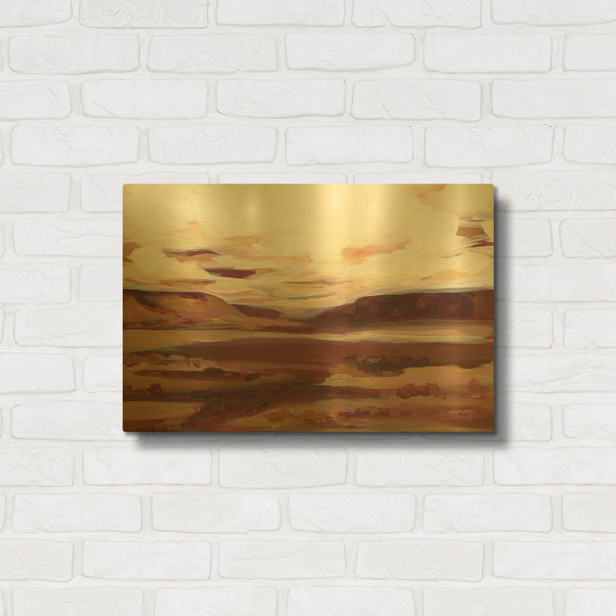 'Mauve Mesa 2' By Haley Knighten Gold Metal Wall Art