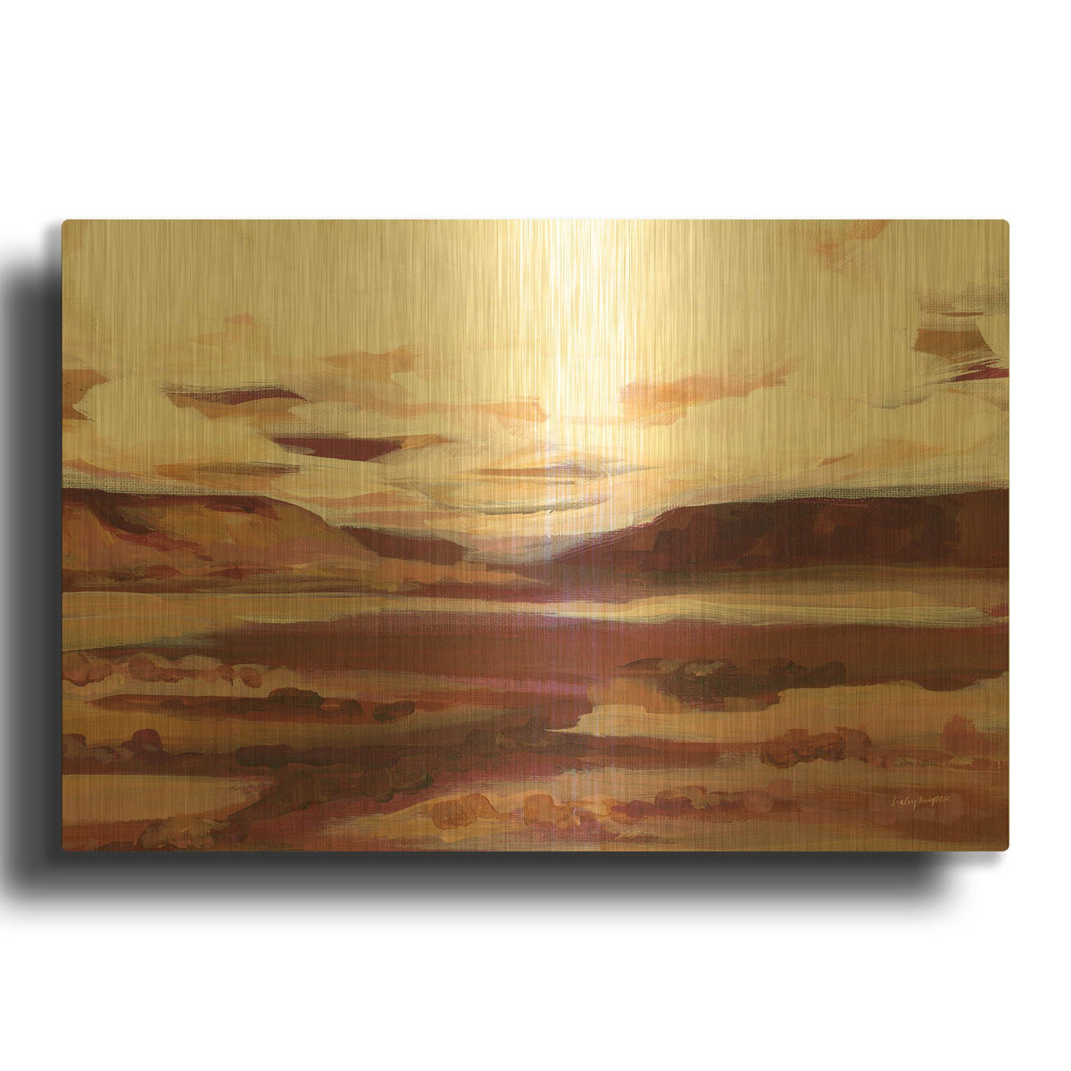 'Mauve Mesa 2' By Haley Knighten Gold Metal Wall Art