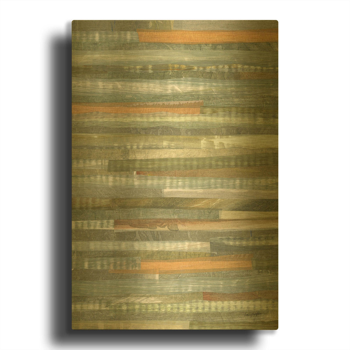 'River Trout Study 1' By Haley Knighten Gold Metal Wall Art