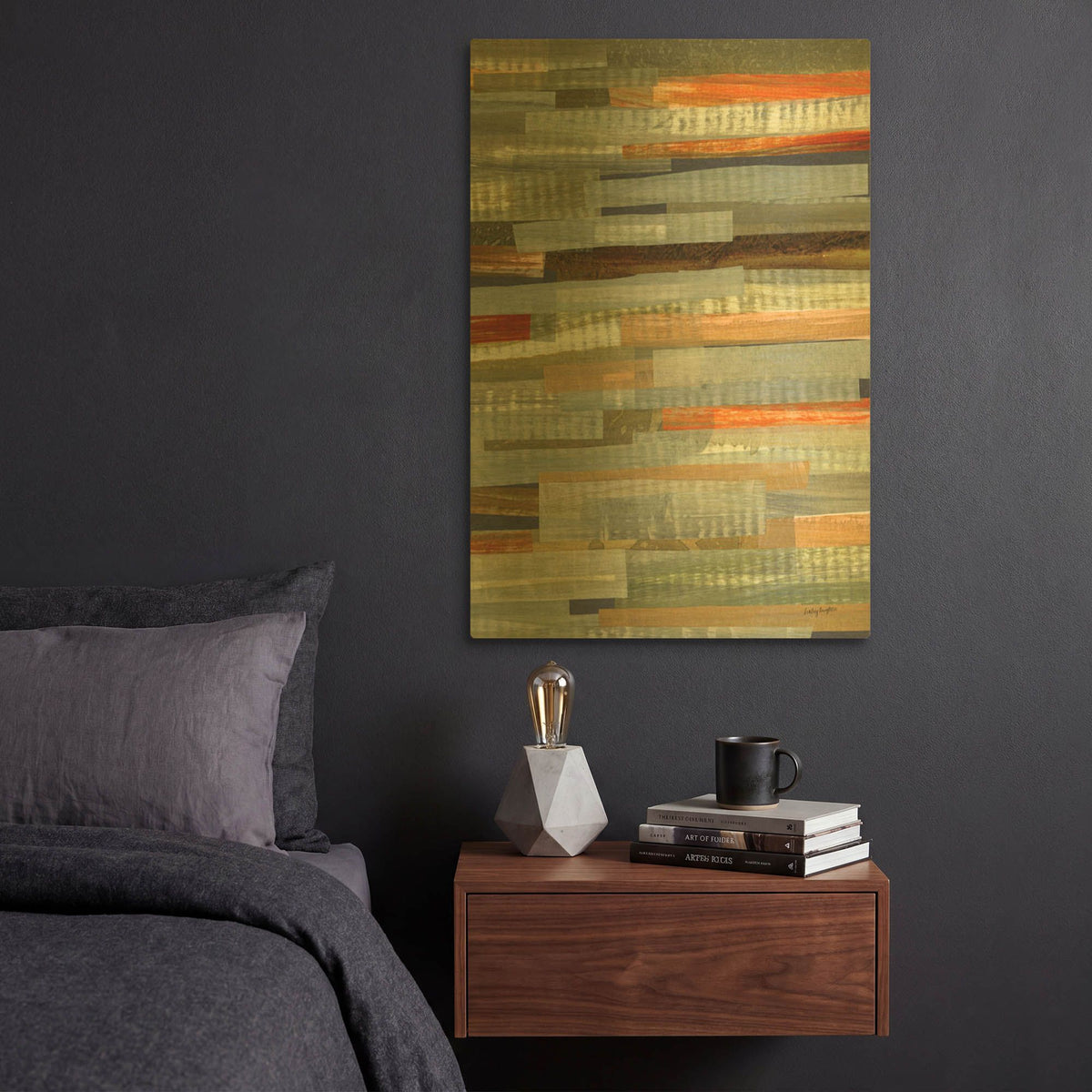 'River Trout Study 3' By Haley Knighten Gold Metal Wall Art