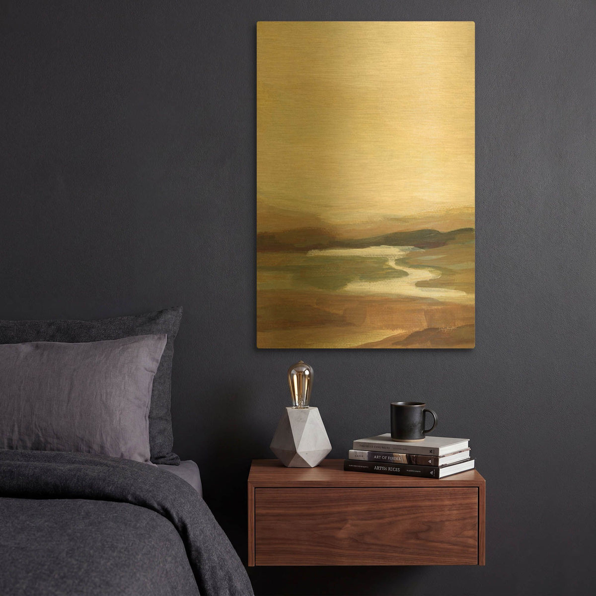 'Chestnut Springs 1' By Haley Knighten Gold Metal Wall Art