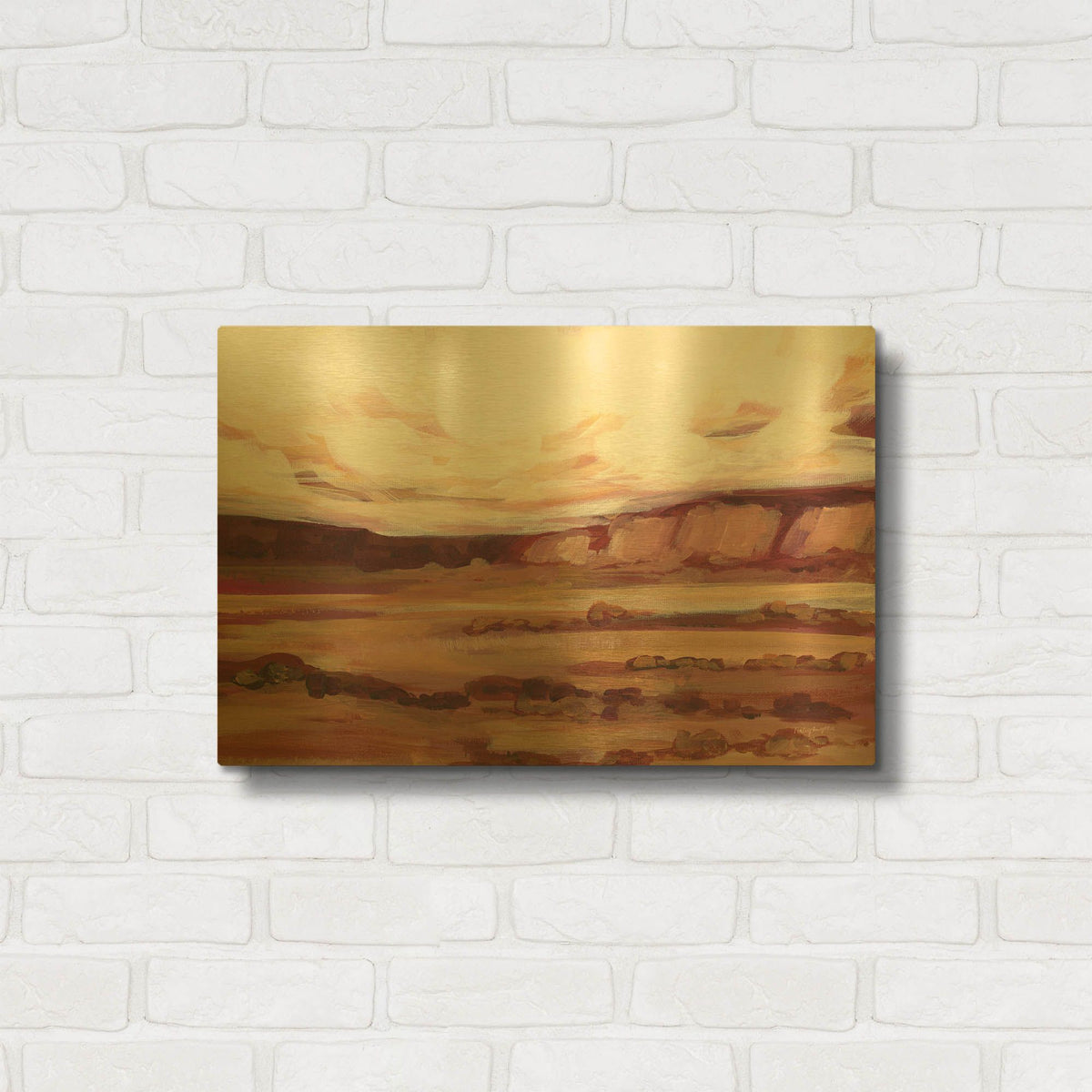 'Mauve Mesa 3' By Haley Knighten Gold Metal Wall Art