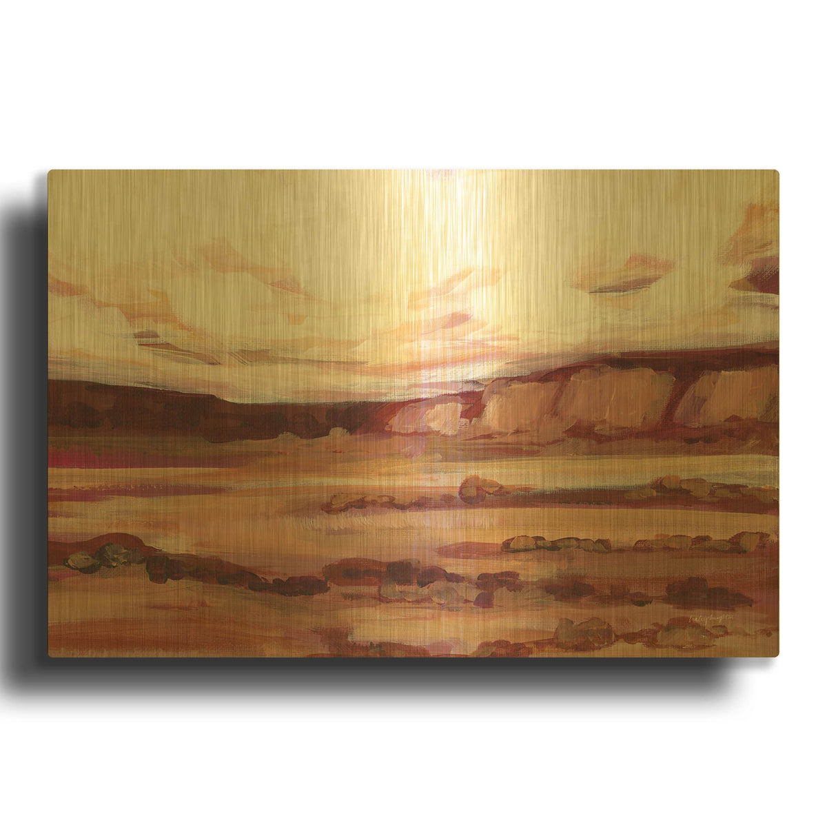 'Mauve Mesa 3' By Haley Knighten Gold Metal Wall Art