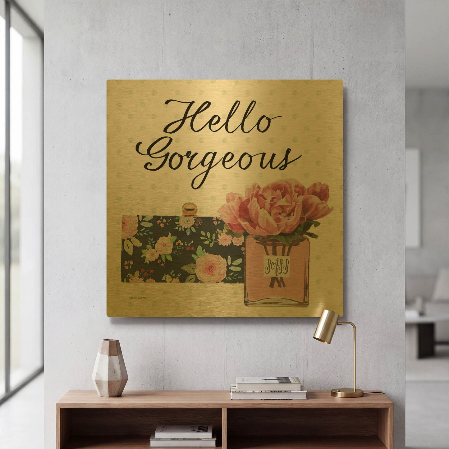 'Simply Splendid 4' By Marco Fabiano Gold Metal Wall Art