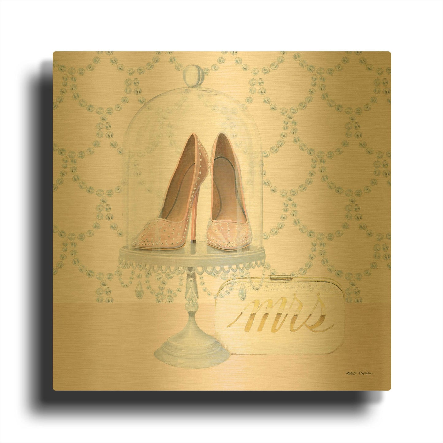 'Wedding Glamour 2' By Marco Fabiano Gold Metal Wall Art