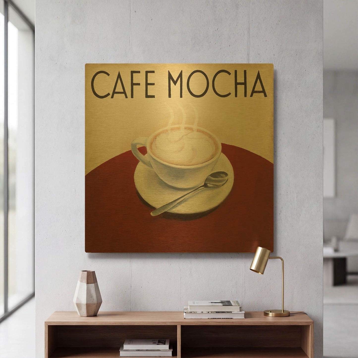 'Cafe Moderne V' By Marco Fabiano Gold Metal Wall Art