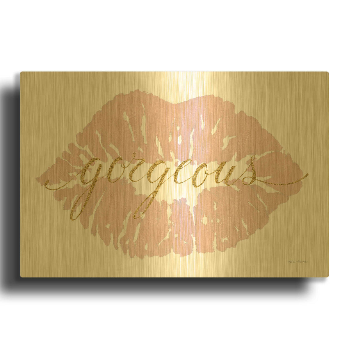 'Wake Up and Make Up V' By Marco Fabiano Gold Metal Wall Art