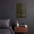 'Coffee Blueprint 4 Indigo' By Marco Fabiano Gold Metal Wall Art