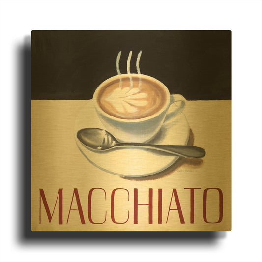 'Cafe Moderne 6' By Marco Fabiano Gold Metal Wall Art