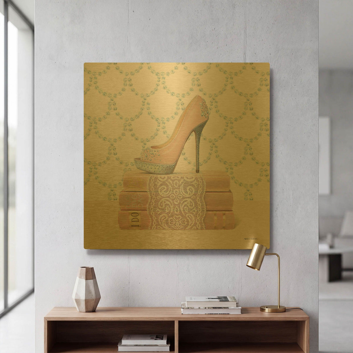 'Wedding Glamour 1' By Marco Fabiano Gold Metal Wall Art