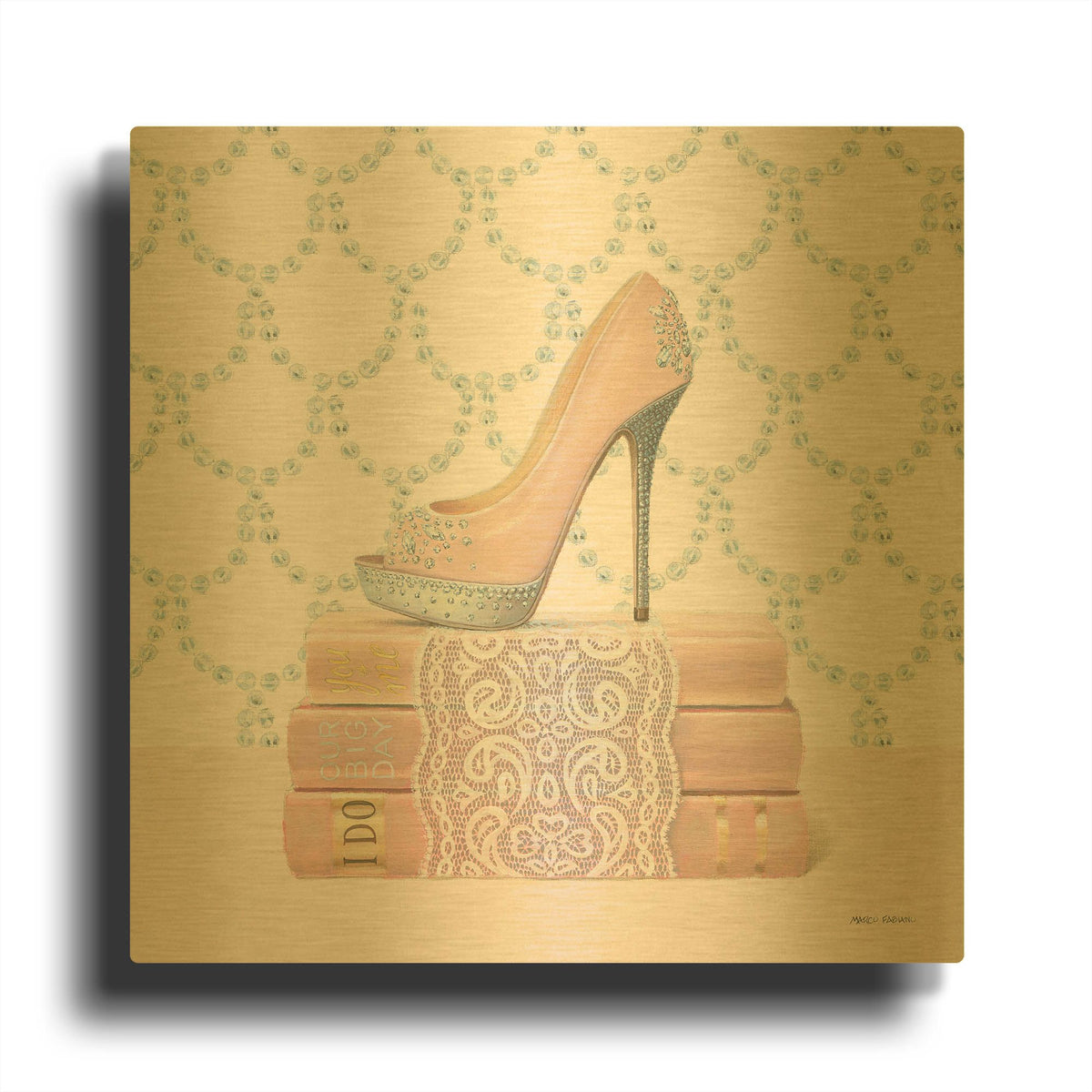 'Wedding Glamour 1' By Marco Fabiano Gold Metal Wall Art