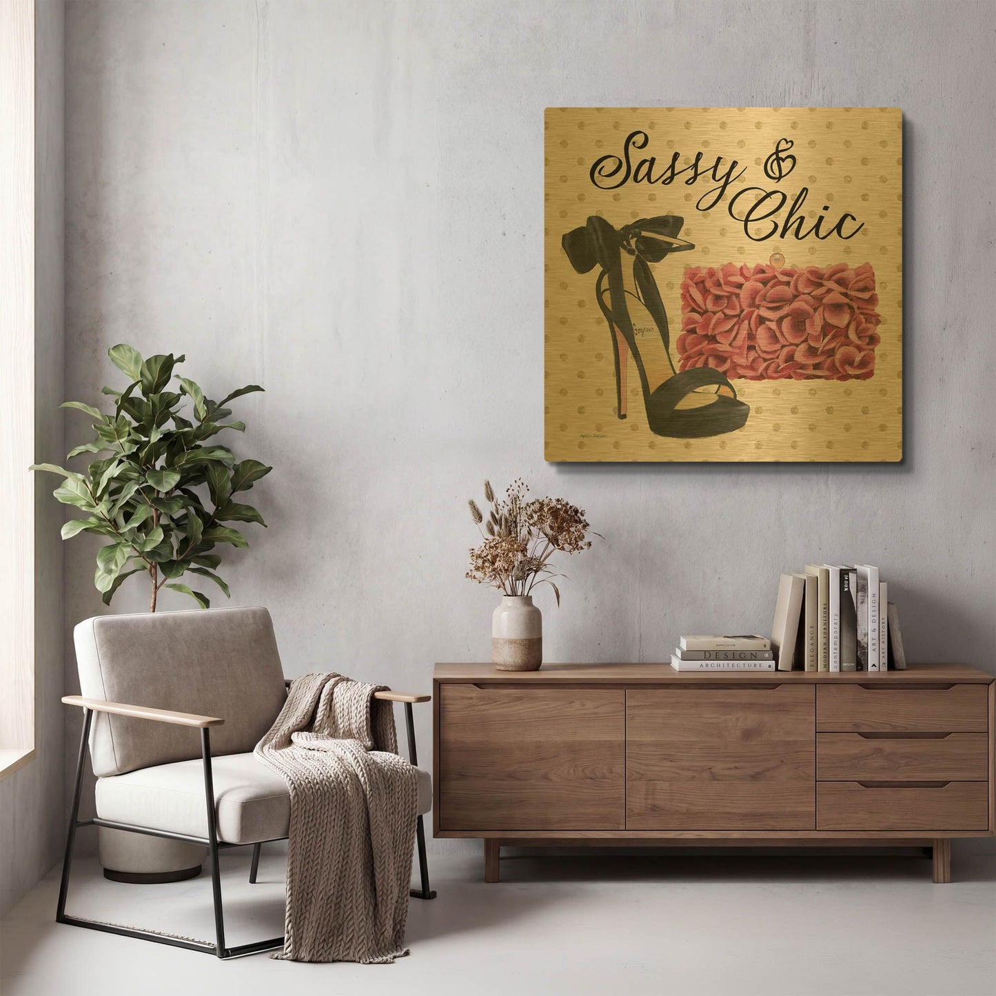 'Simply Splendid 1' By Marco Fabiano Gold Metal Wall Art