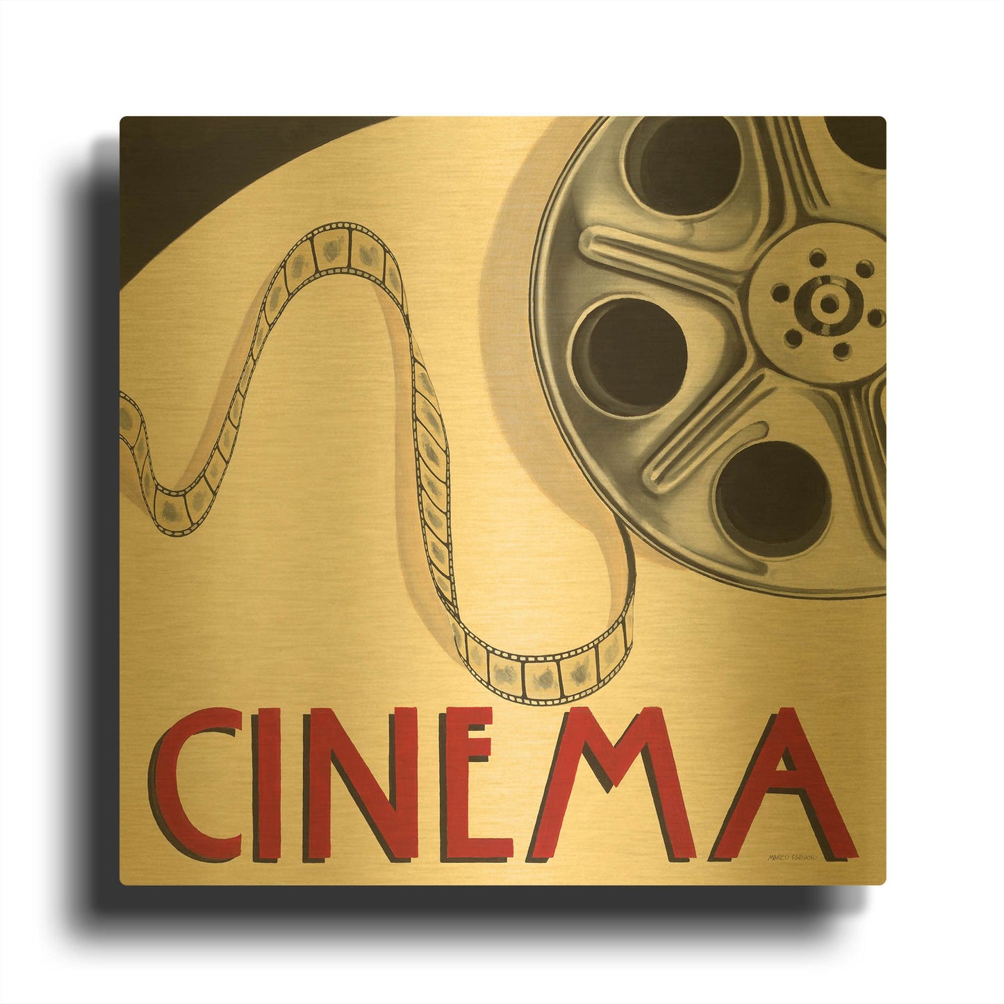 'Cinema' By Marco Fabiano Gold Metal Wall Art