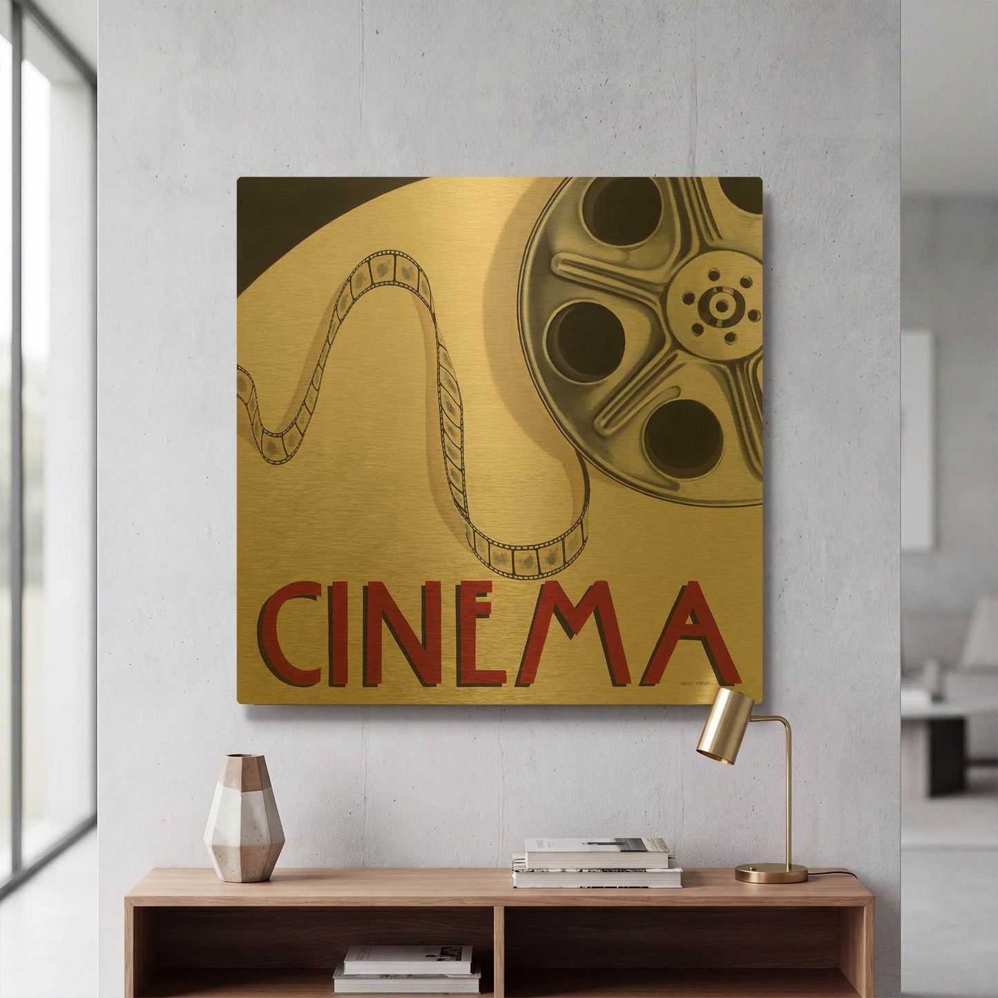 'Cinema' By Marco Fabiano Gold Metal Wall Art
