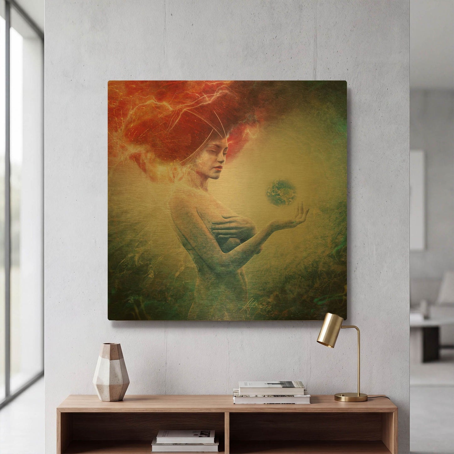 'Living Frequencies' By Mario Sanchez Nevado Gold Metal Wall Art