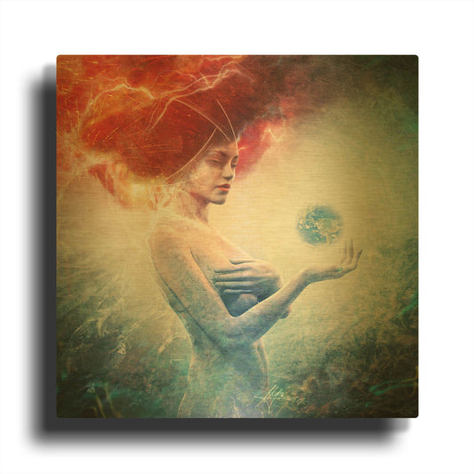 'Living Frequencies' By Mario Sanchez Nevado Gold Metal Wall Art