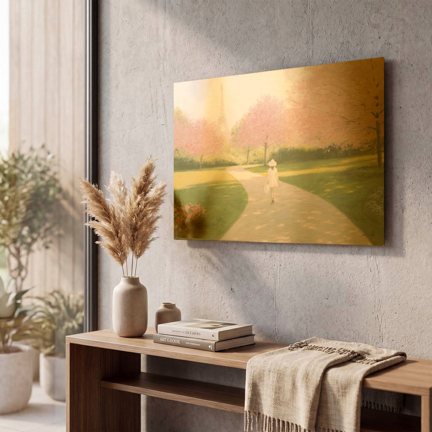 'Printemps a Paris 2' By Marco Fabiano Gold Metal Wall Art