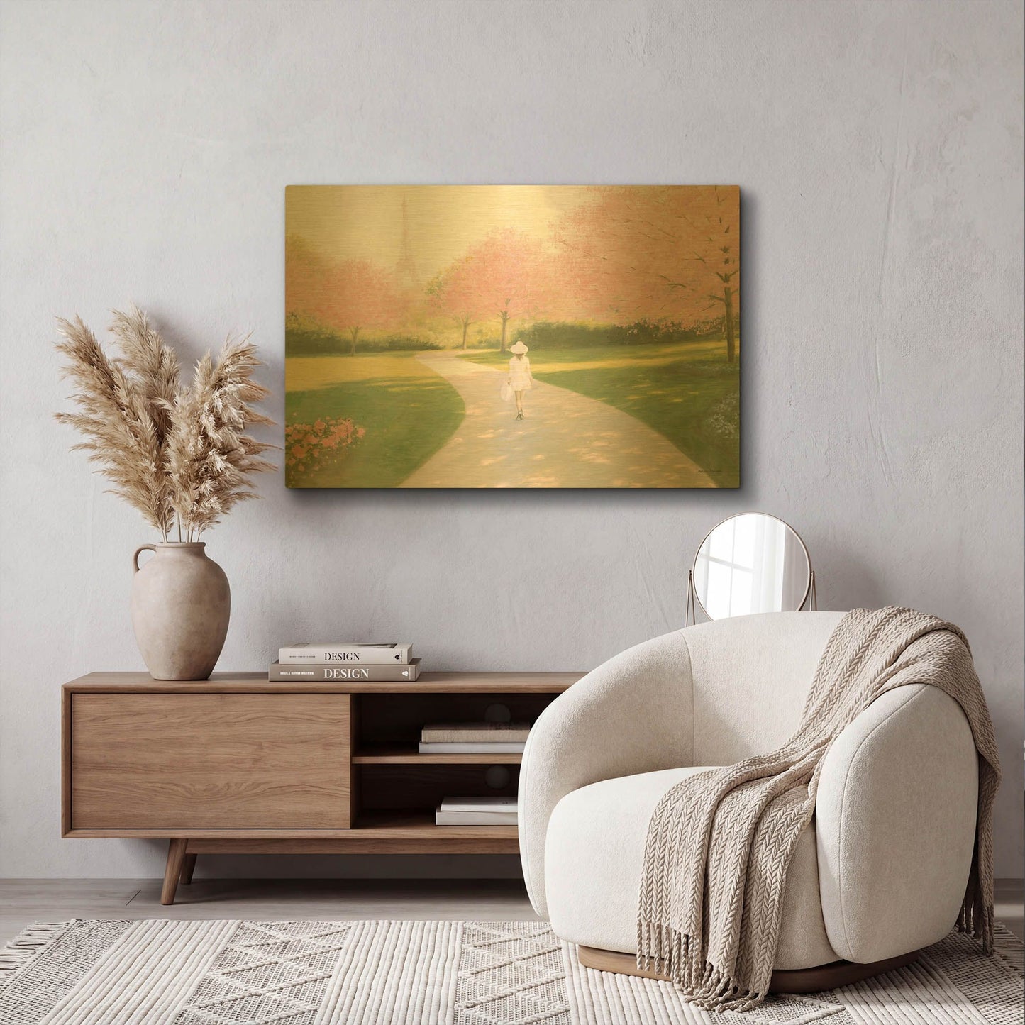 'Printemps a Paris 2' By Marco Fabiano Gold Metal Wall Art