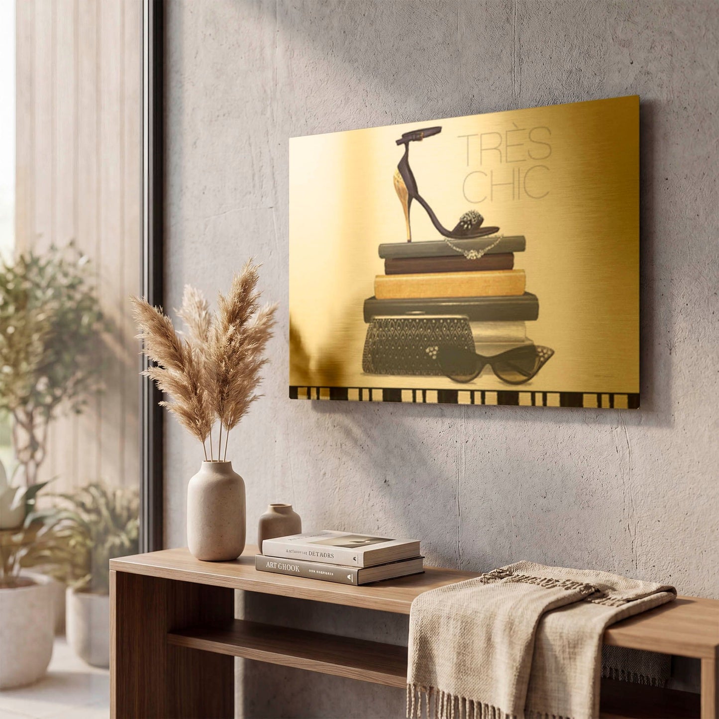 'Paris Style 3 White' By Marco Fabiano Gold Metal Wall Art