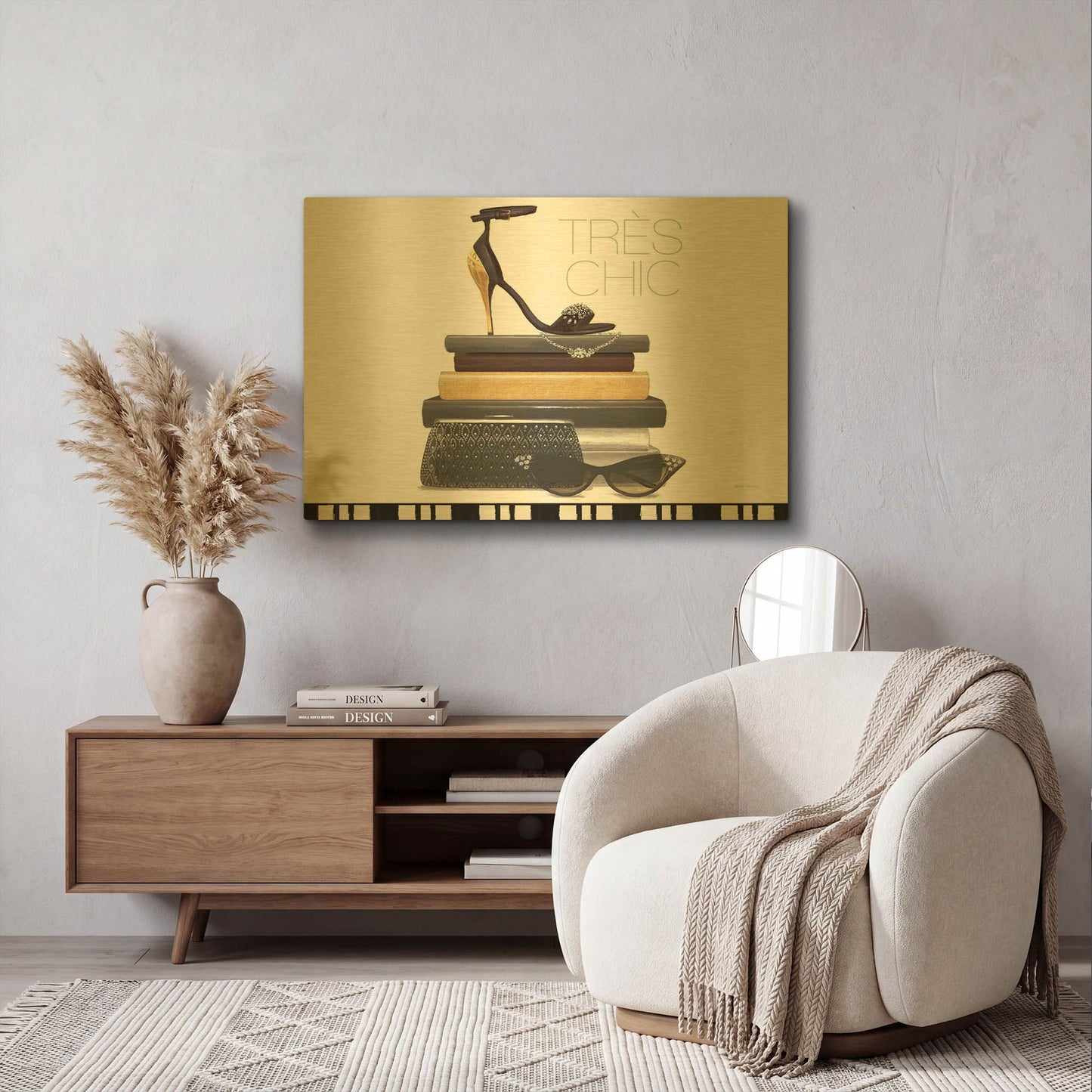 'Paris Style 3 White' By Marco Fabiano Gold Metal Wall Art