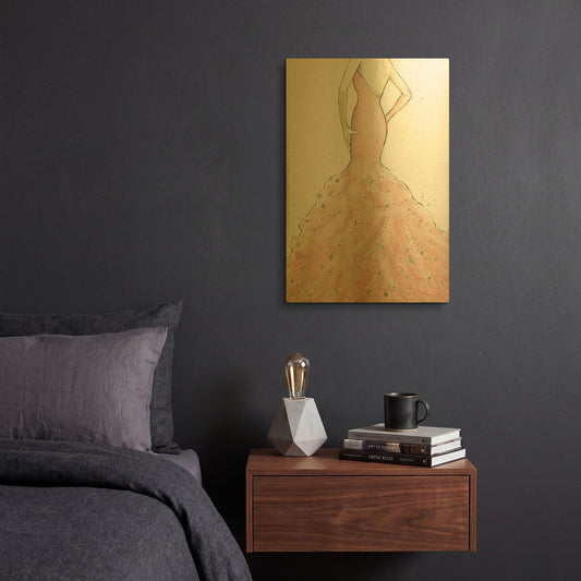 'Dazzling Diva Light' By Marco Fabiano Gold Metal Wall Art