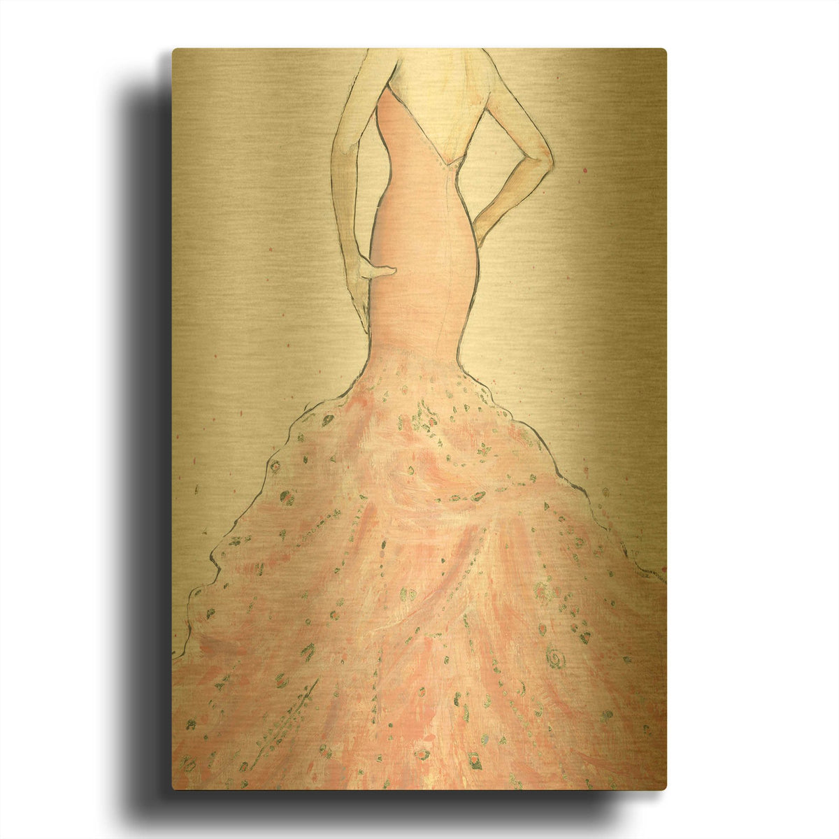 'Dazzling Diva Light' By Marco Fabiano Gold Metal Wall Art
