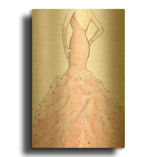 'Dazzling Diva Light' By Marco Fabiano Gold Metal Wall Art