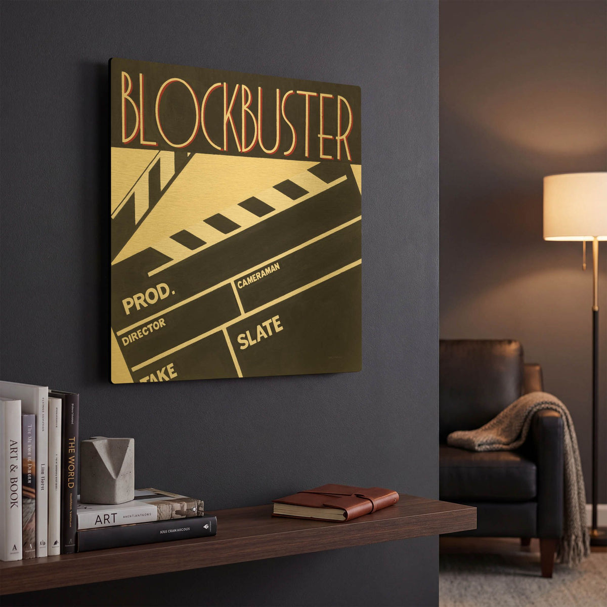 'Blockbuster' By Marco Fabiano Gold Metal Wall Art