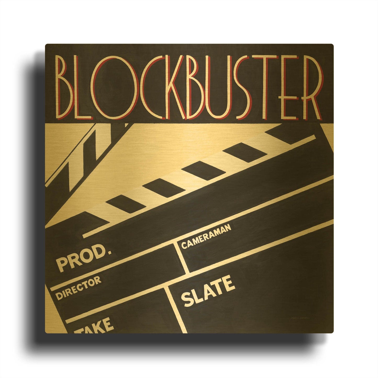 'Blockbuster' By Marco Fabiano Gold Metal Wall Art