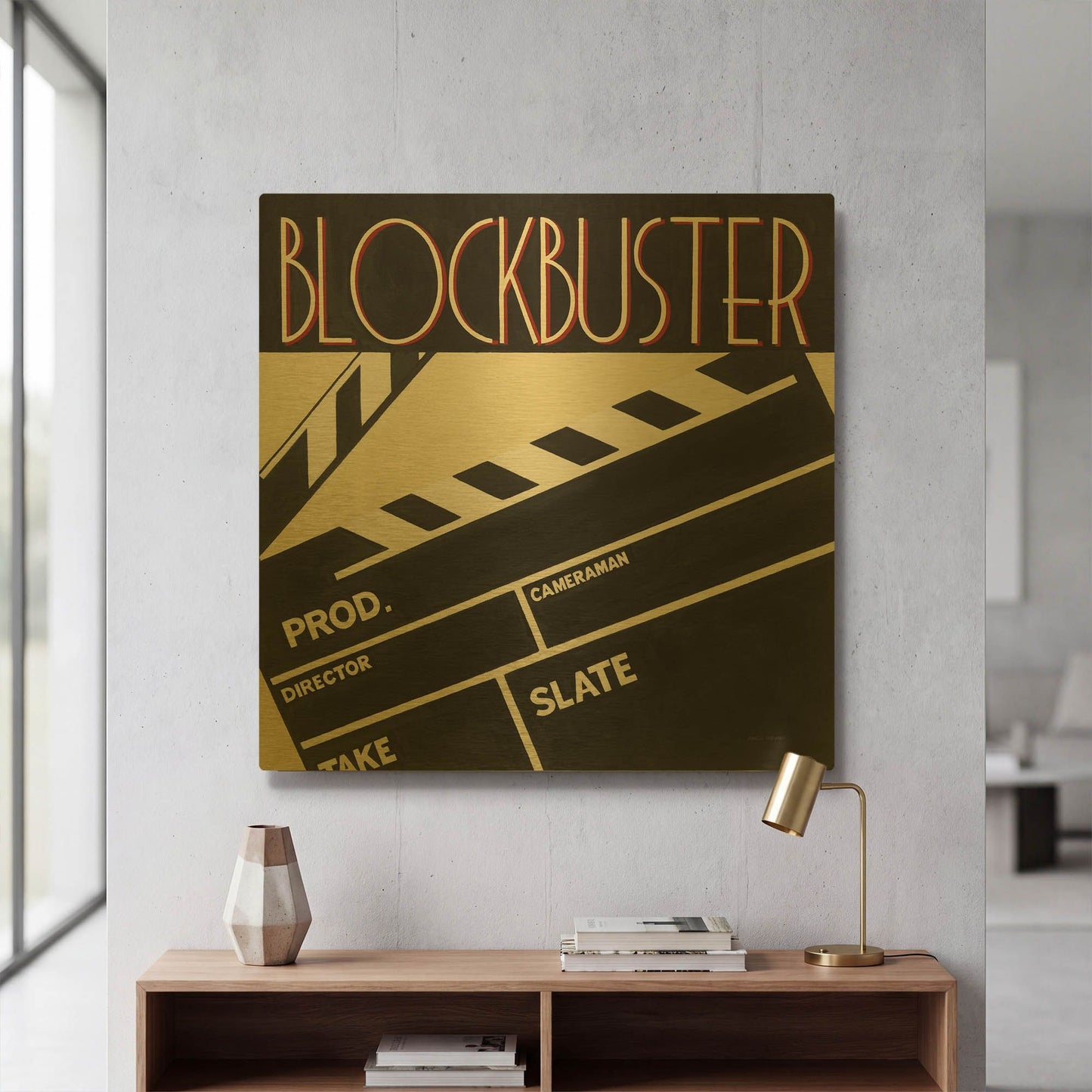 'Blockbuster' By Marco Fabiano Gold Metal Wall Art