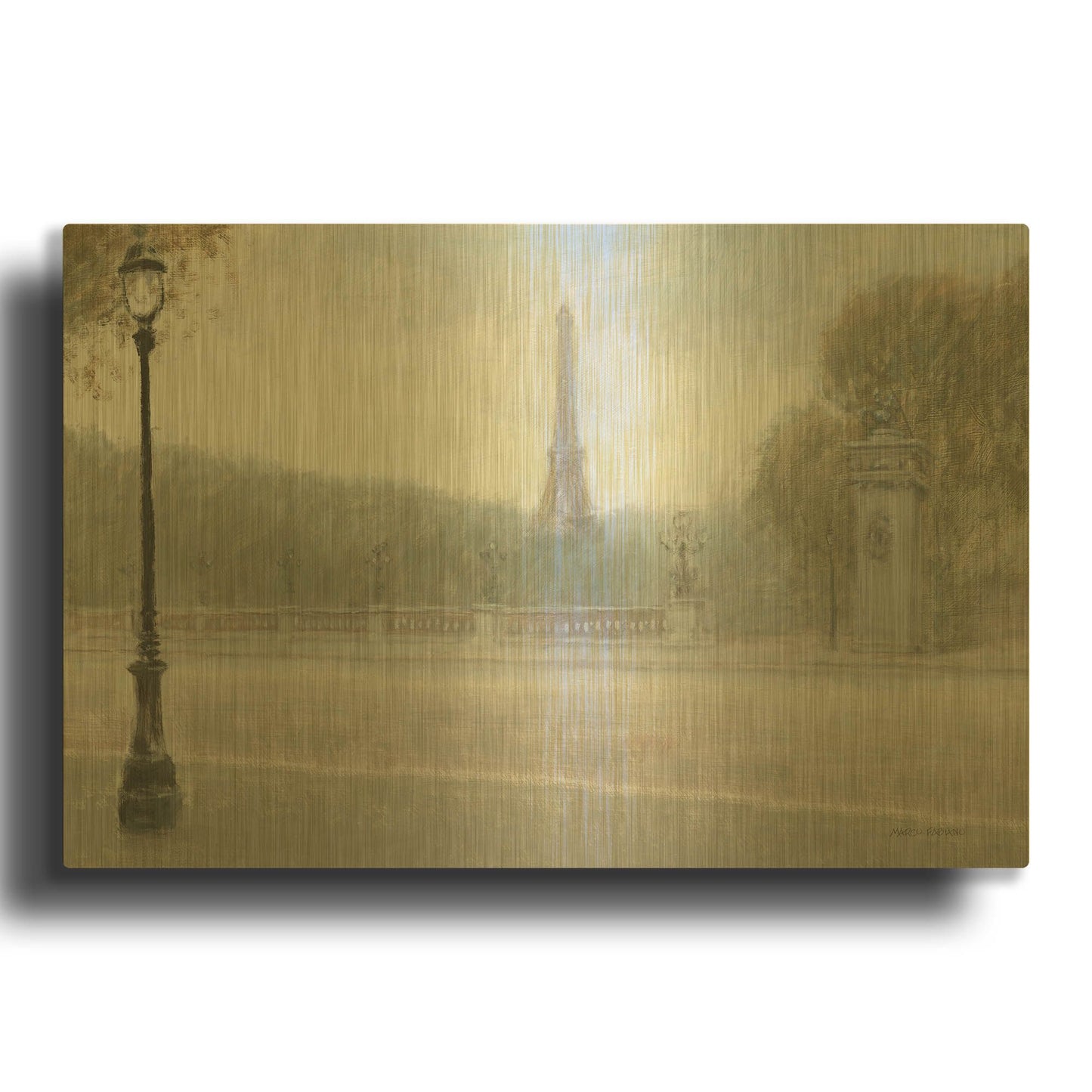 'Ride in Paris 4' By Marco Fabiano Gold Metal Wall Art