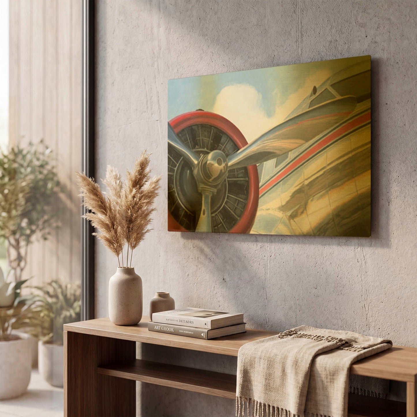 'Travel by Air 1 v2 No Words' By Marco Fabiano Gold Metal Wall Art