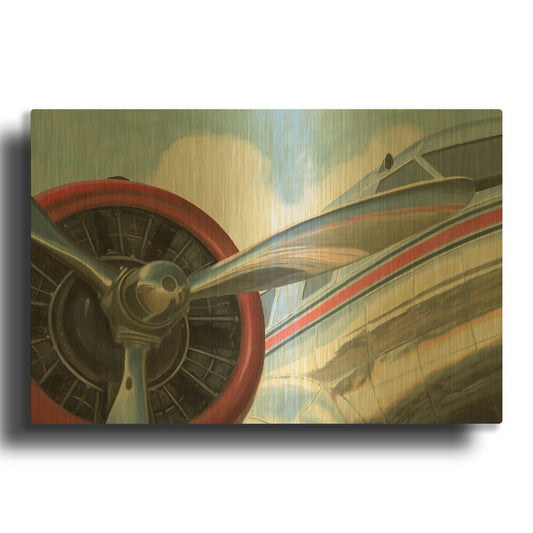 'Travel by Air 1 v2 No Words' By Marco Fabiano Gold Metal Wall Art