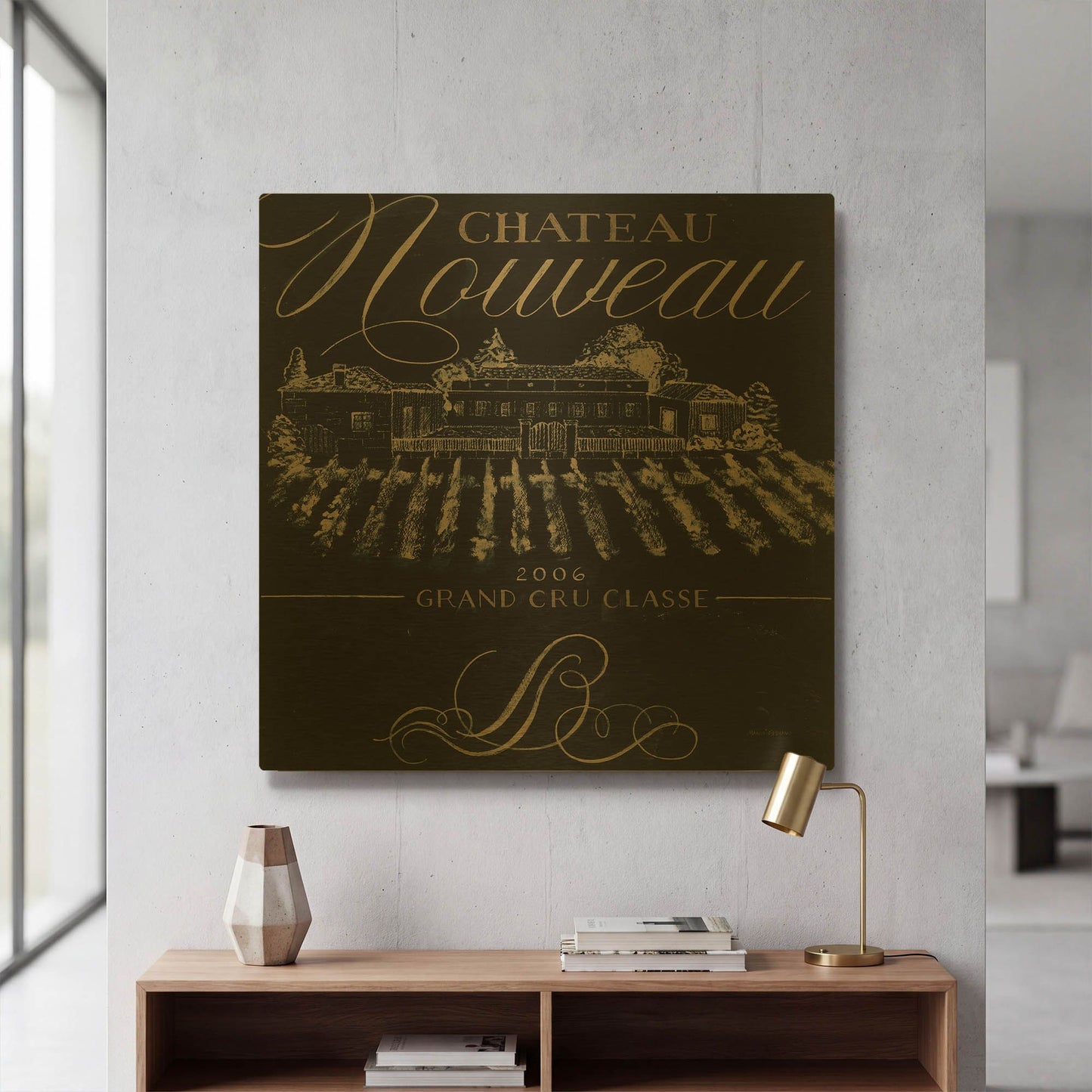 'Chateau Nouveau Elements 1' By Marco Fabiano Gold Metal Wall Art