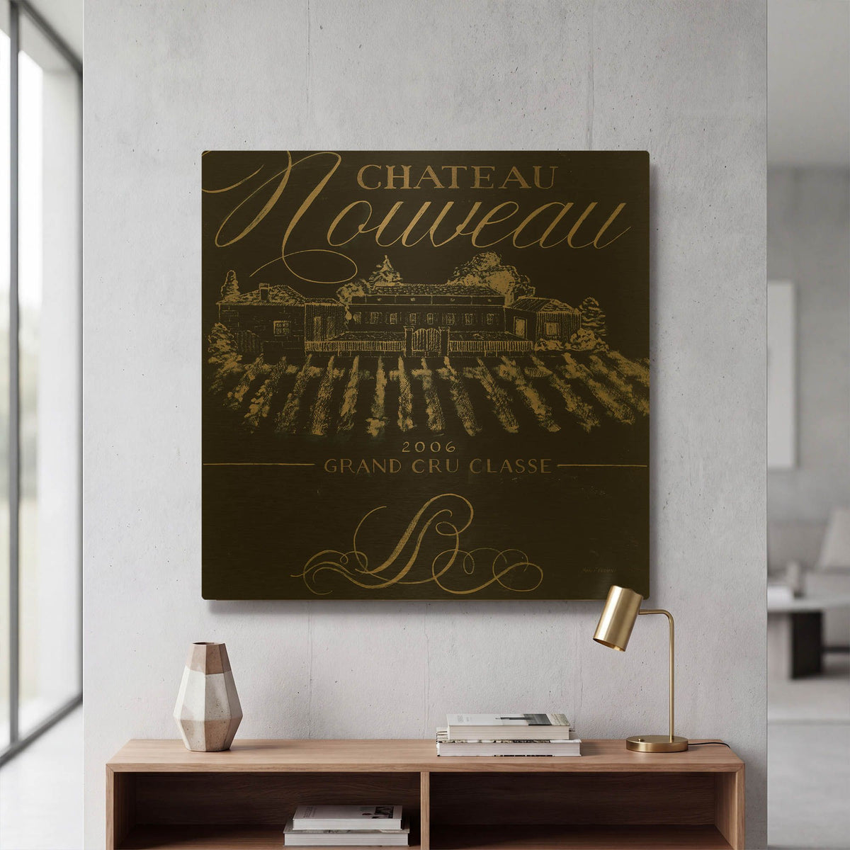 'Chateau Nouveau Elements 1' By Marco Fabiano Gold Metal Wall Art