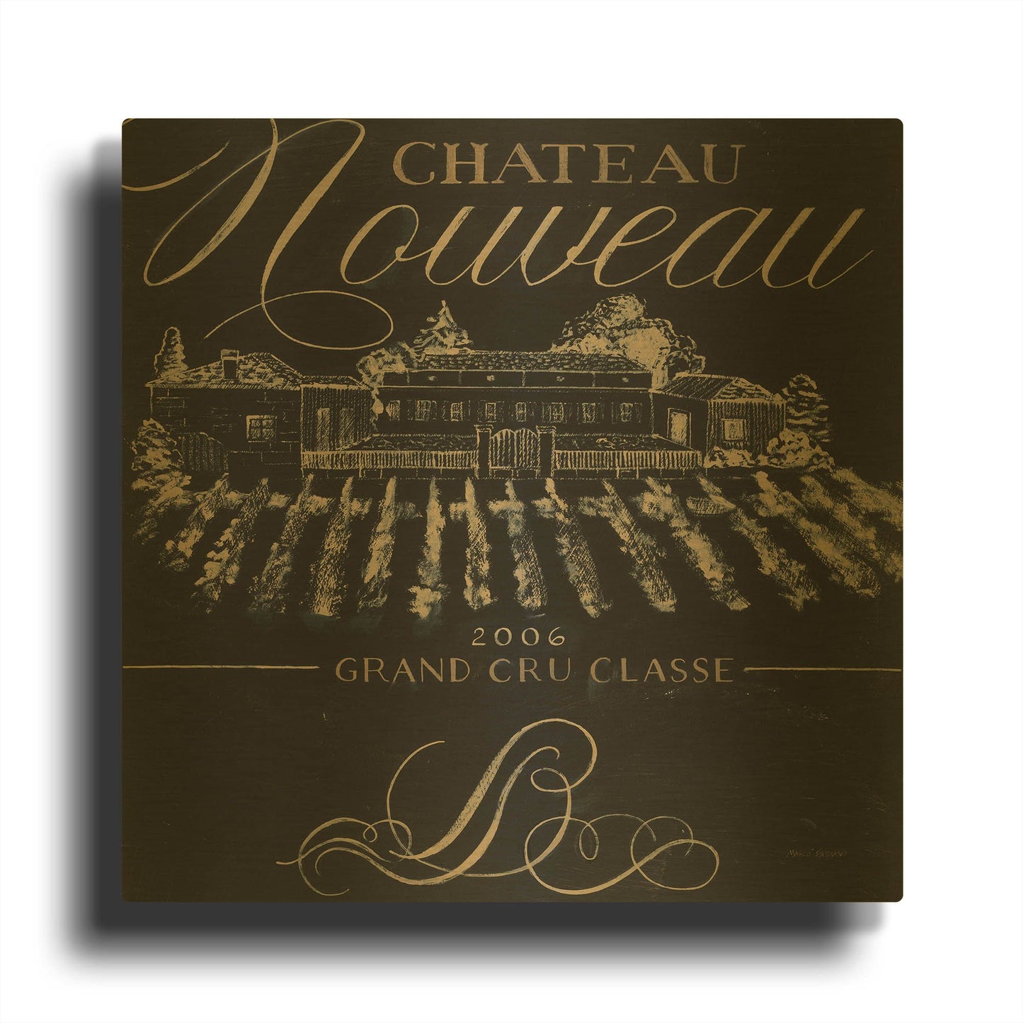 'Chateau Nouveau Elements 1' By Marco Fabiano Gold Metal Wall Art