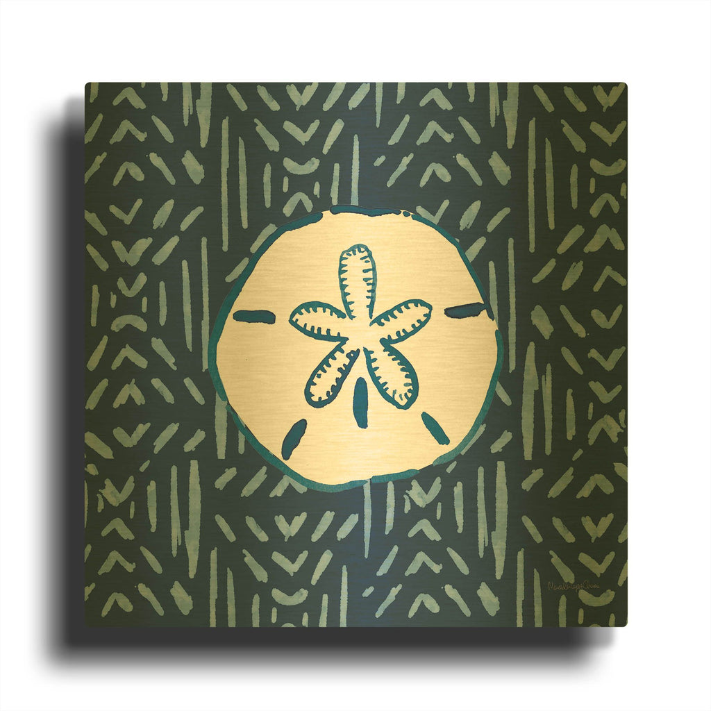 'Salty Waves V2 Dark' By Mercedes Lopez Charro Gold Metal Wall Art