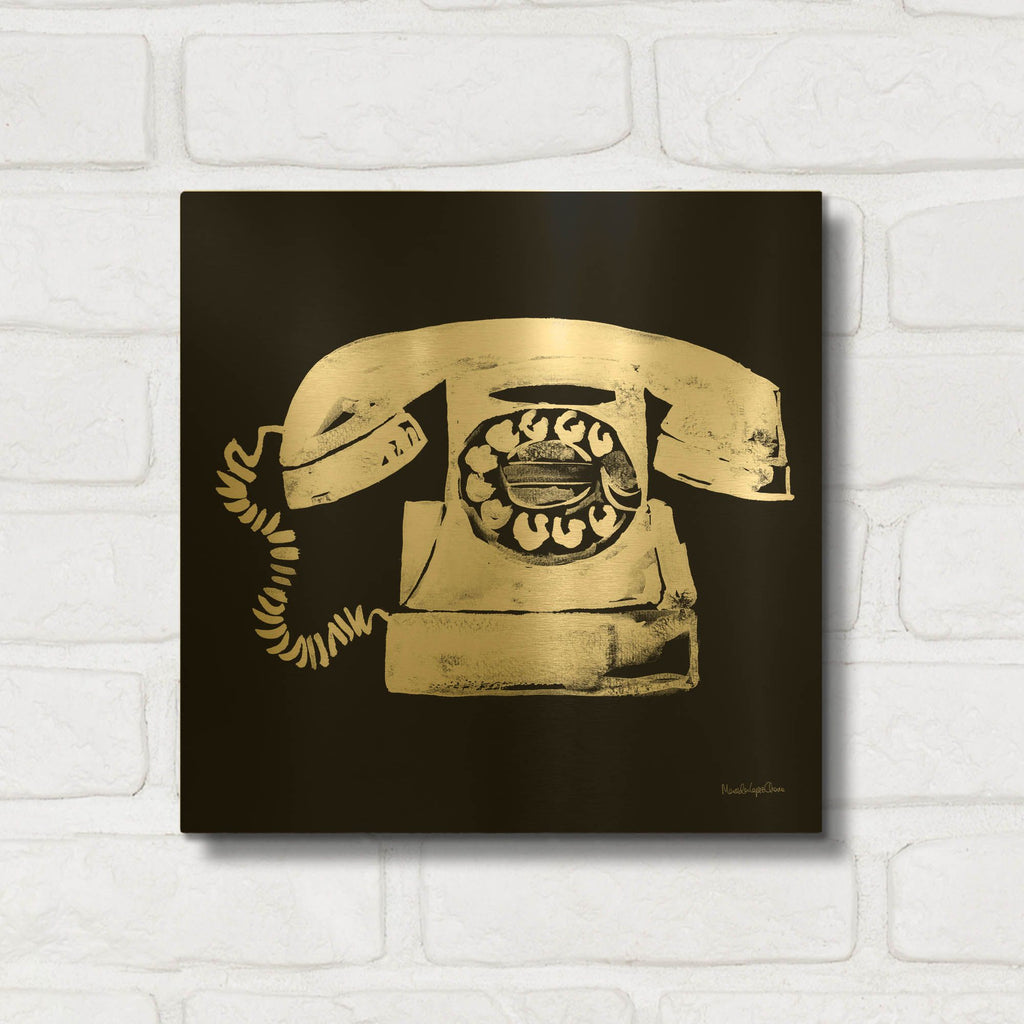 'Call Me' By Mercedes Lopez Charro Gold Metal Wall Art