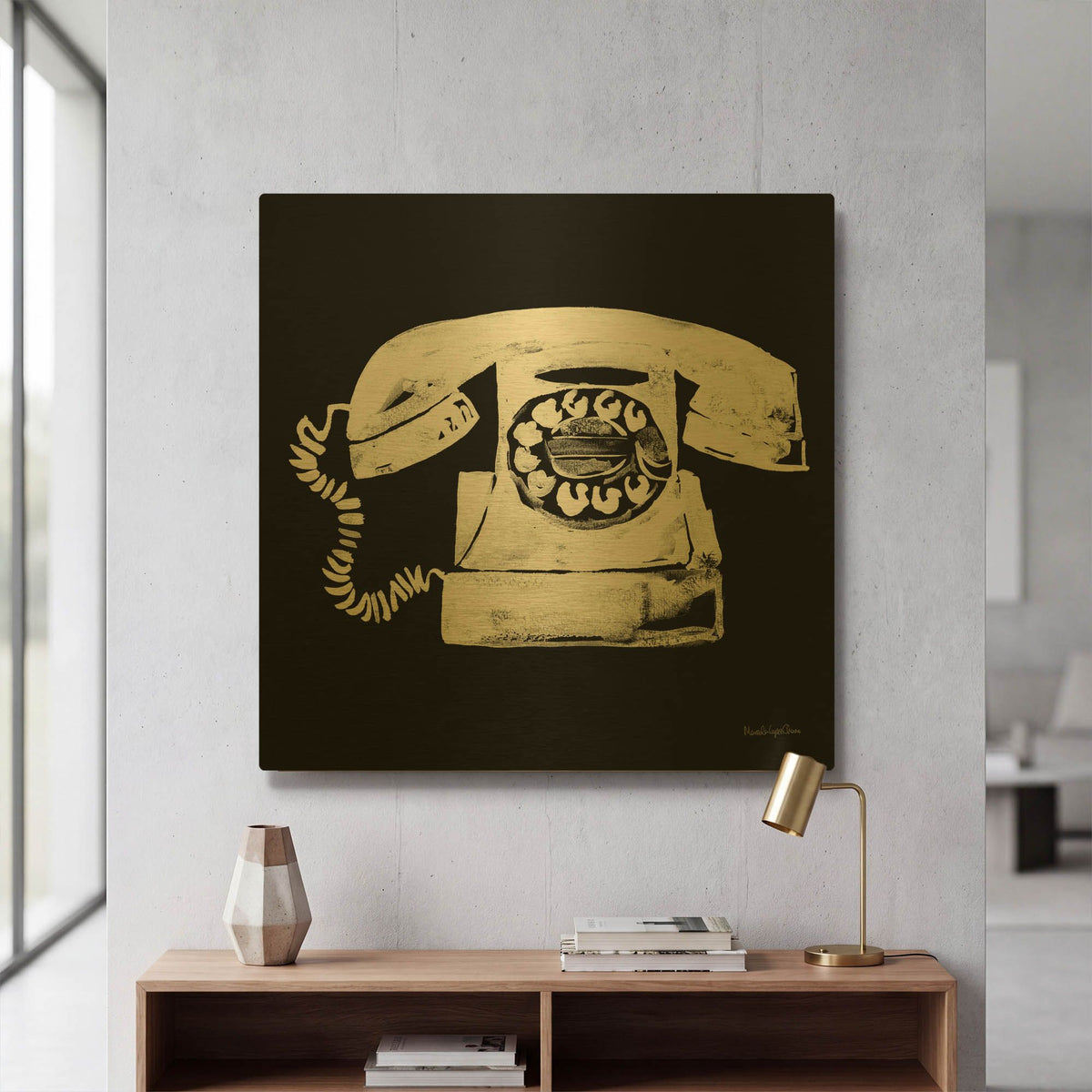 'Call Me' By Mercedes Lopez Charro Gold Metal Wall Art