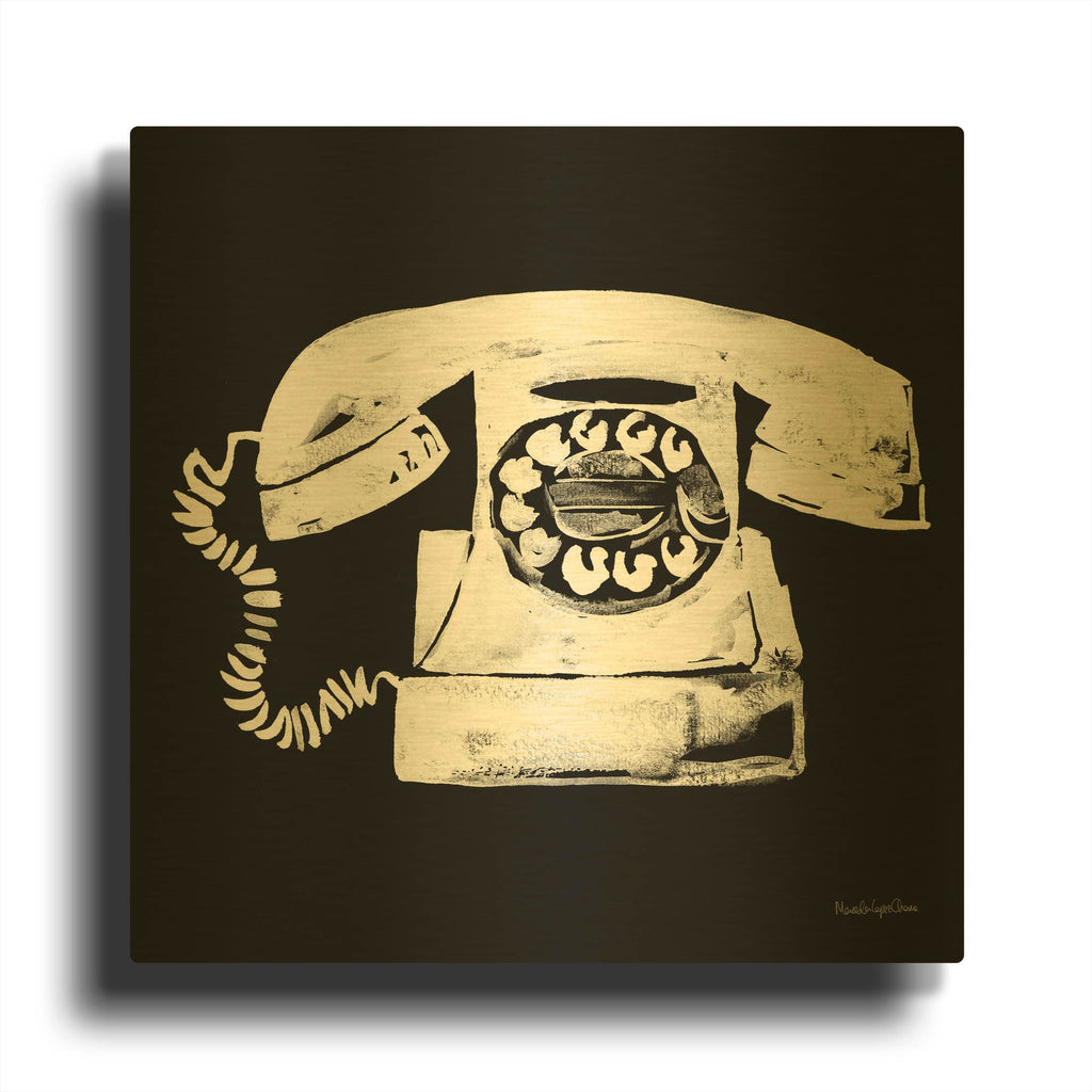 'Call Me' By Mercedes Lopez Charro Gold Metal Wall Art