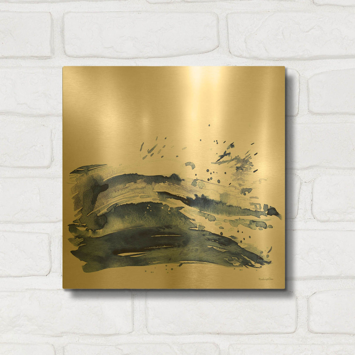 'Coastal Splash 1' By Mercedes Lopez Charro Gold Metal Wall Art